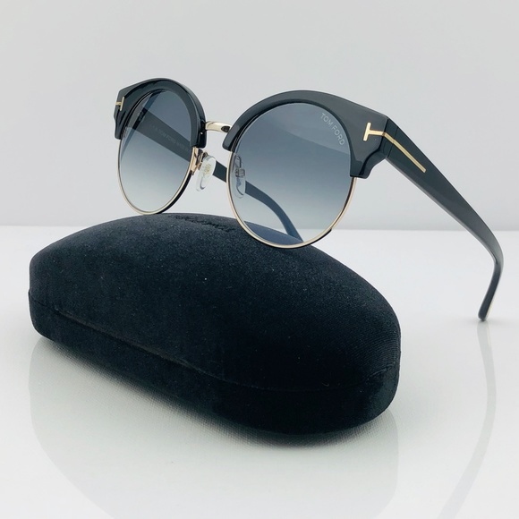 New TOM FORD Alissa Round Black Sunglasses - Picture 3 of 16